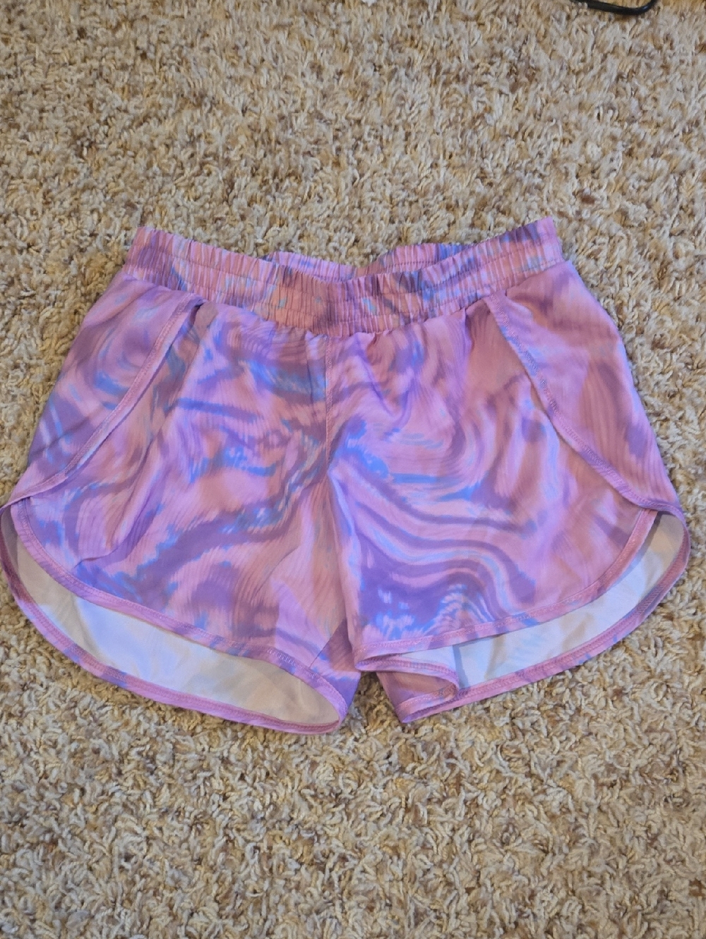 Kids Pink Swirl Athletic Shorts